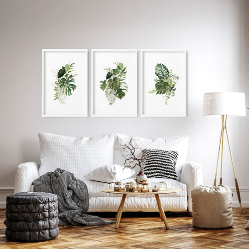 Framed Botanical Prints Set of 3 | Tropical Wall Art