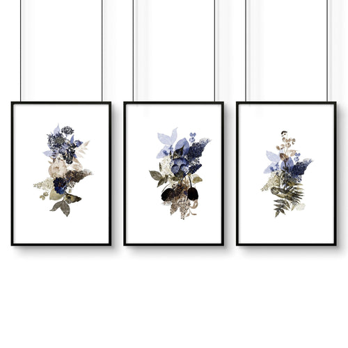 Wall paintings for kitchen | set of 3 Botanical art prints