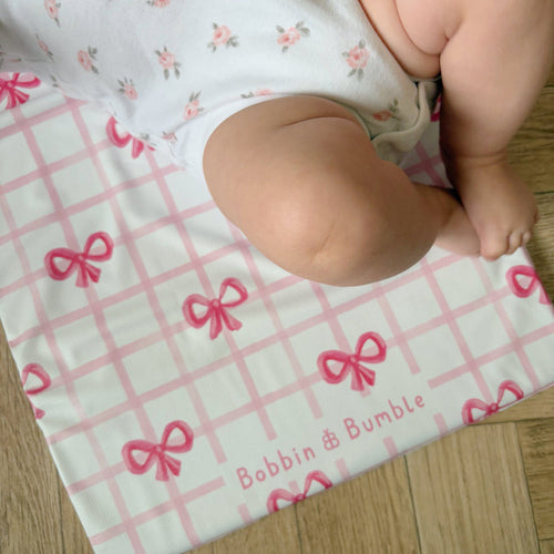 Travel Changing Mat - Pink Bows