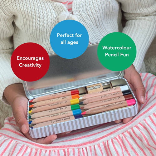 Bright Mix Watercolour Pencils Gift Set in Reusable Tin