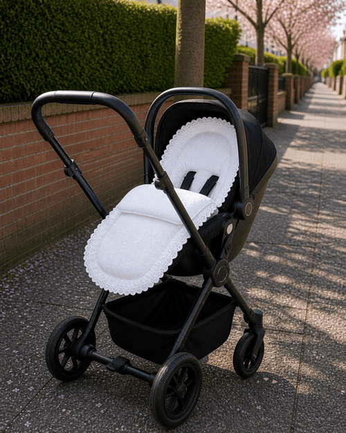 Universal Broderie Anglaise Car Seat Footmuff / Cosy Toes