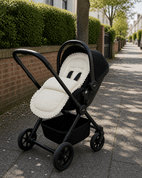 Universal Broderie Anglaise Car Seat Footmuff / Cosy Toes