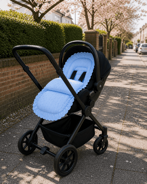Universal Broderie Anglaise Car Seat Footmuff / Cosy Toes