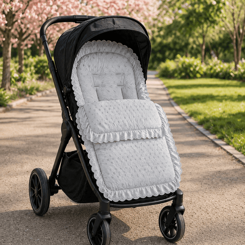 Universal Broderie Anglaise Pushchair Footmuff / Cosy Toes - Fits All Pushchairs / Prams And Buggies