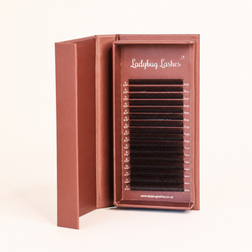 Brown W Lash Single Length 16 Row Tray