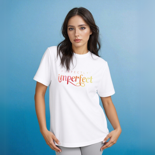 “Perfectly Imperfect” Logo Cotton Tee T-Shirt