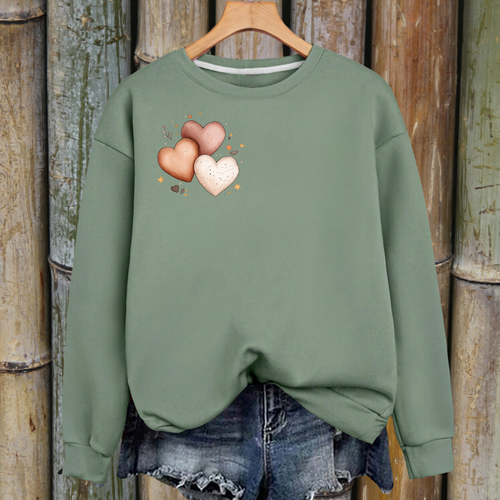 Cotton Triple Heart Sweatshirt