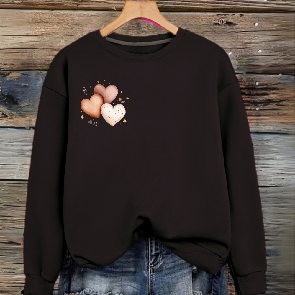 Cotton Triple Heart Sweatshirt
