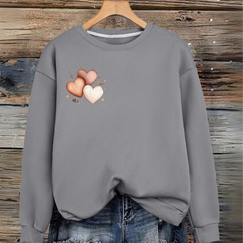 Cotton Triple Heart Sweatshirt
