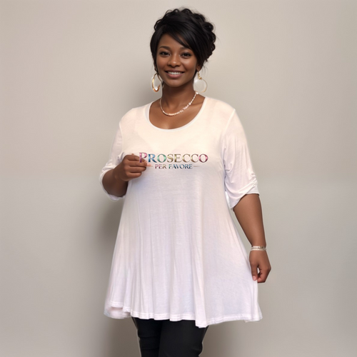 Prosecco Per Favore Button Sleeve Swing Top