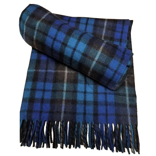 Buchanan Blue Recycled Wool Blanket in Classic Tartan Check
