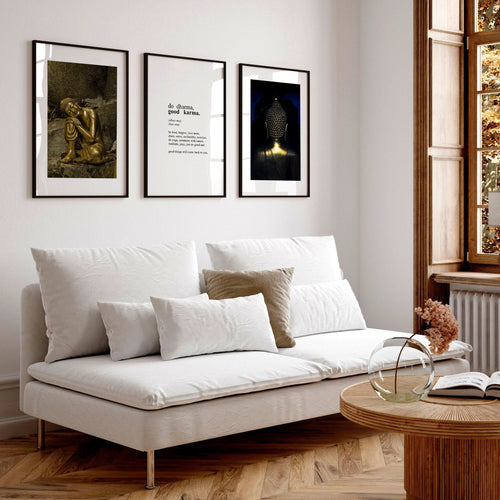 Inspiration quote art | set of 3 Buddha wall art prints