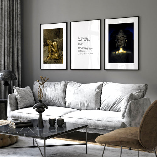 Inspiration quote art | set of 3 Buddha wall art prints