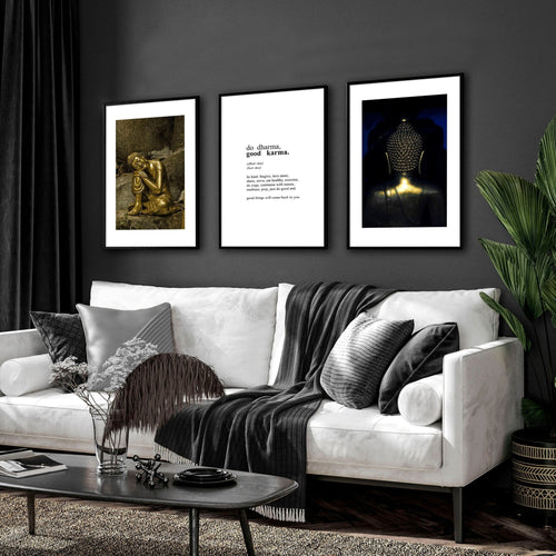Inspiration quote art | set of 3 Buddha wall art prints