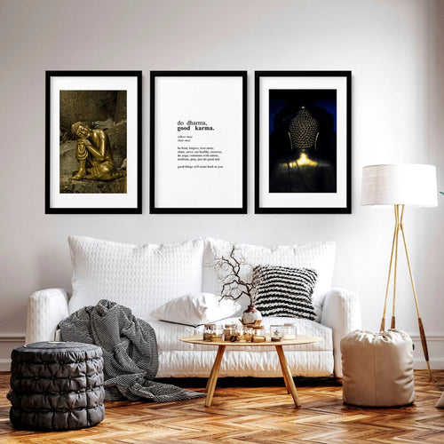 Inspiration quote art | set of 3 Buddha wall art prints