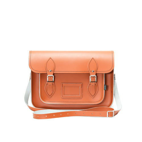 Handmade Leather Satchel - Burnt Orange