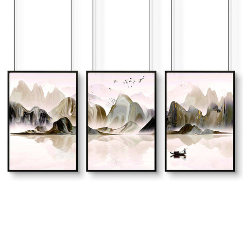 Art for the office wall | set of 3 framed wall art prints