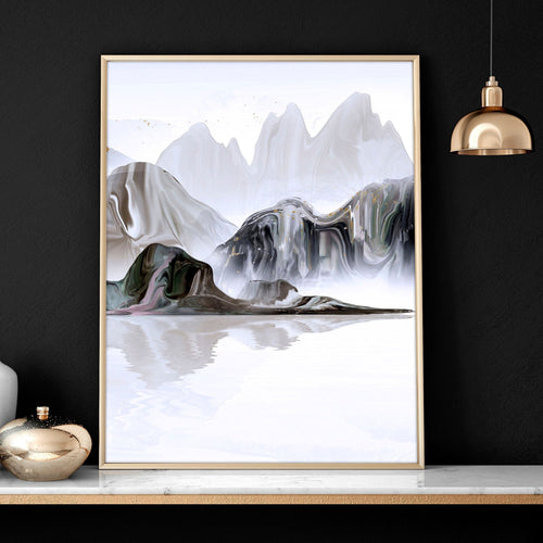 Framed Art Work | Calming Set of 3 Living Room Prints