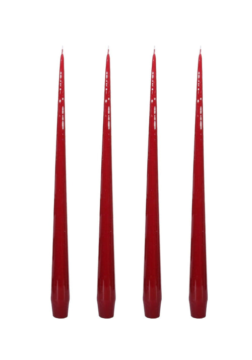 Aurora Medium Slender Taper Candles - Red