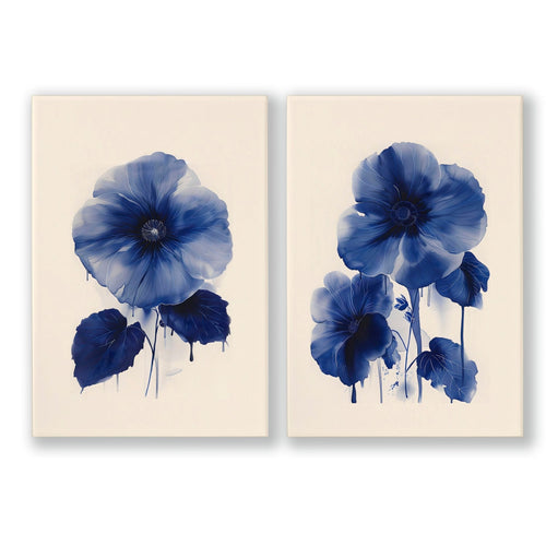 Canvas Floral Print | Set of 2 Botanical Wall art Prints