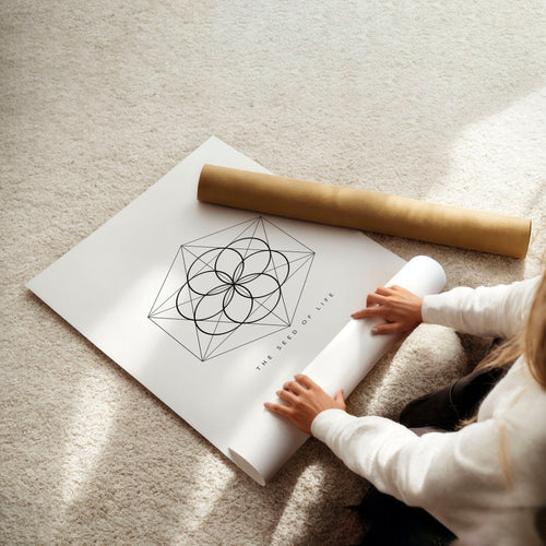 Canvas Pictures For Living Room | Set of 3 Sacred Geometry Wall art Prints