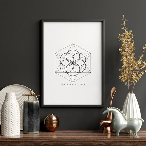 Canvas Pictures For Living Room | Set of 3 Sacred Geometry Wall art Prints