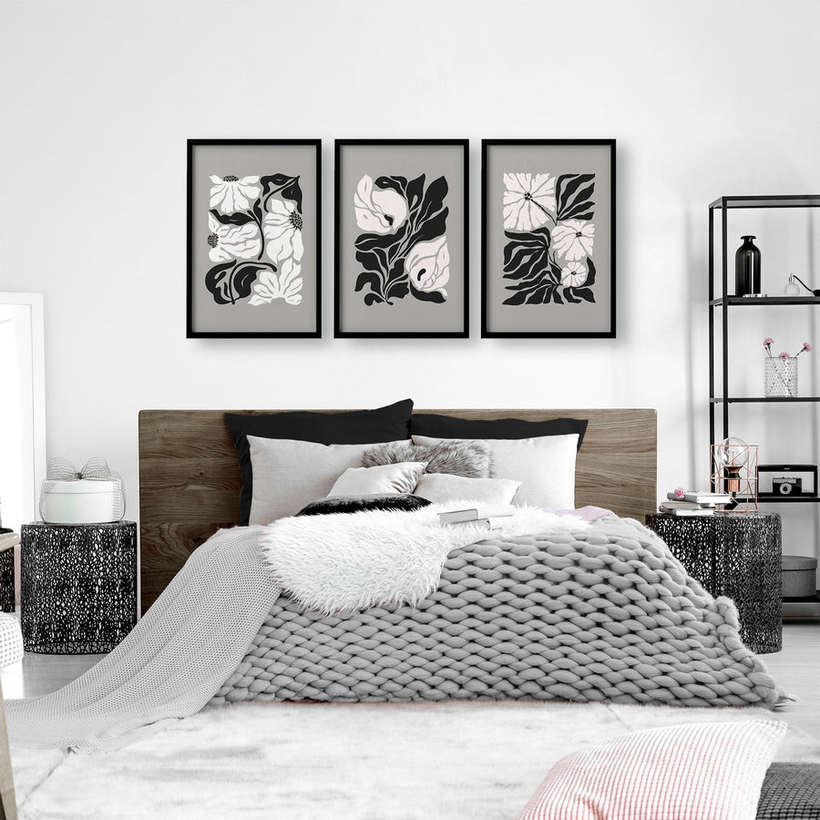 Canvas Prints Wall Decor | Set of 3 Botanical Wall art Prints