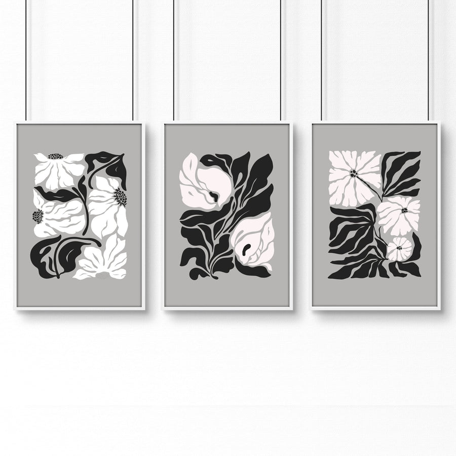 Canvas Prints Wall Decor | Set of 3 Botanical Wall art Prints