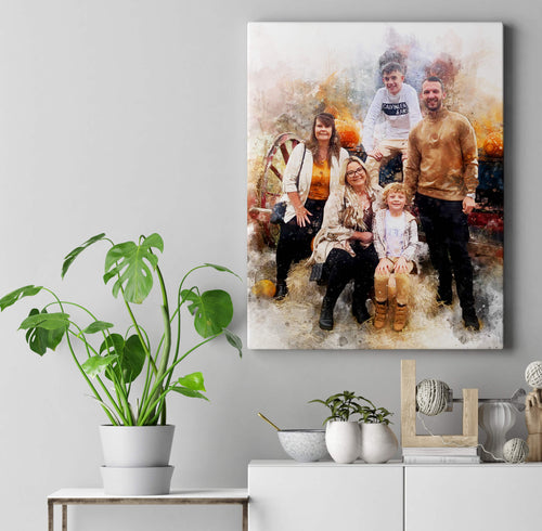 Personalised Watercolour Portrait - Canvas