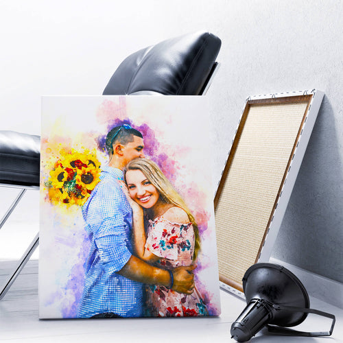 Personalised Watercolour Portrait - Canvas