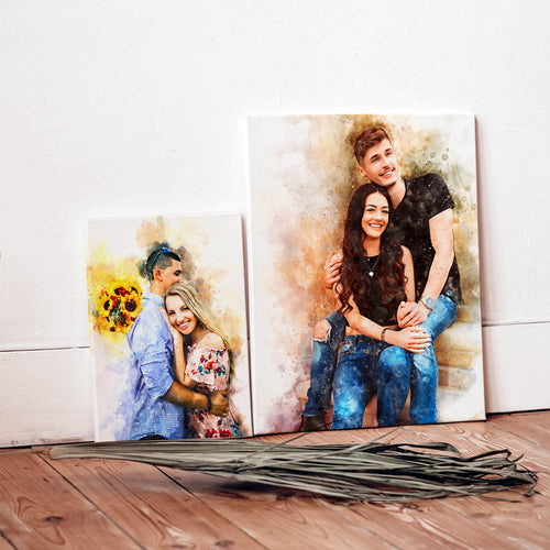 Personalised Watercolour Portrait - Canvas