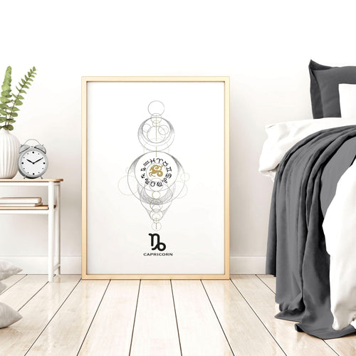 Capricorn art print | Zodiac horoscope signs