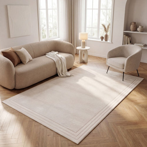 Carmel Cream Bordered Rug | 6060