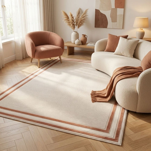 Carmel Cream-Terra Bordered Rug | 6060