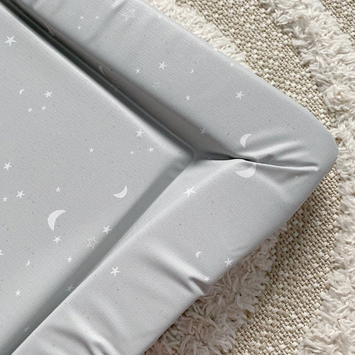 Standard Changing Mat - Grey-green moon and stars Print