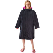Heatwave Thermalwear Changing Robe Kids Unisex Hooded Coat Black Pink Windproof Winter Warm Brushed Base Layer