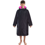 Heatwave Thermalwear Changing Robe Kids Unisex Hooded Coat Black Pink Windproof Winter Warm Brushed Base Layer