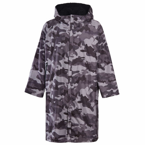 Heatwave Thermalwear Changing Robe Kids Unisex Hooded Coat Camouflage Black Windproof