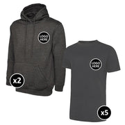 Uneek Hoodie & T-Shirts Bundle Inc Logo - 7 Items