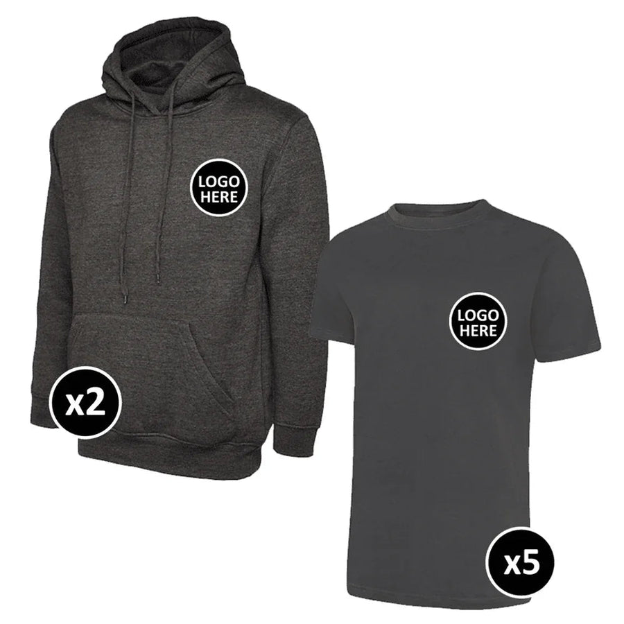 Uneek Hoodie & T-Shirts Bundle Inc Logo - 7 Items