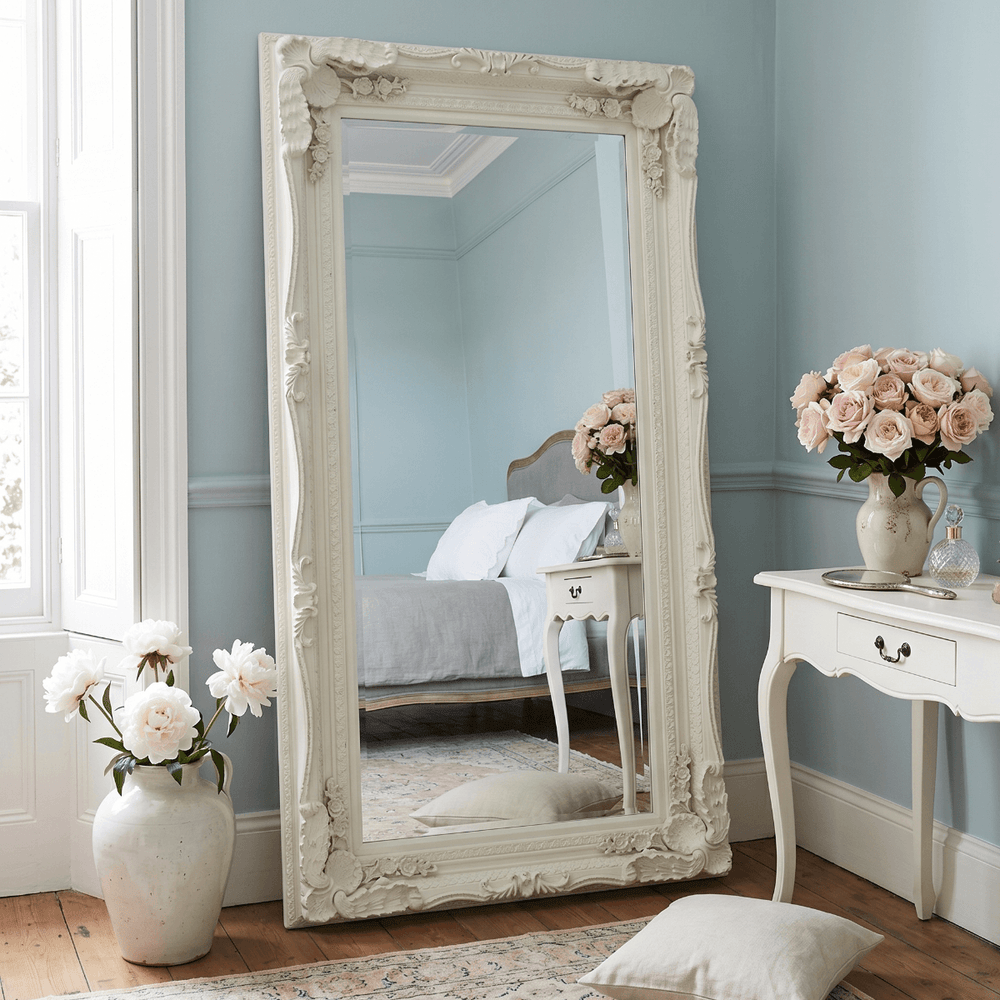 Charles Leaner Mirror in Cream  176cm x 90cm