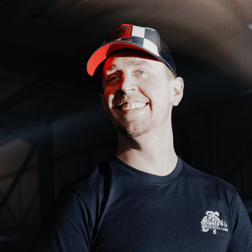 Chequered Flat Track Trucker Hat