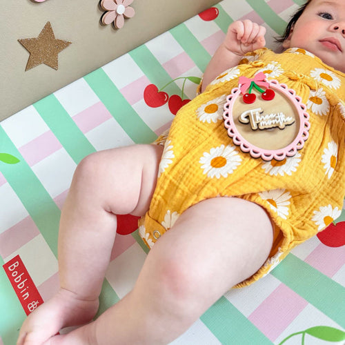 Anti-Roll Wedge Baby Changing Mat - Cherry
