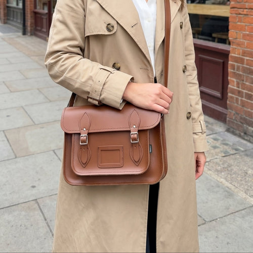 Handmade Leather Satchel - Chestnut