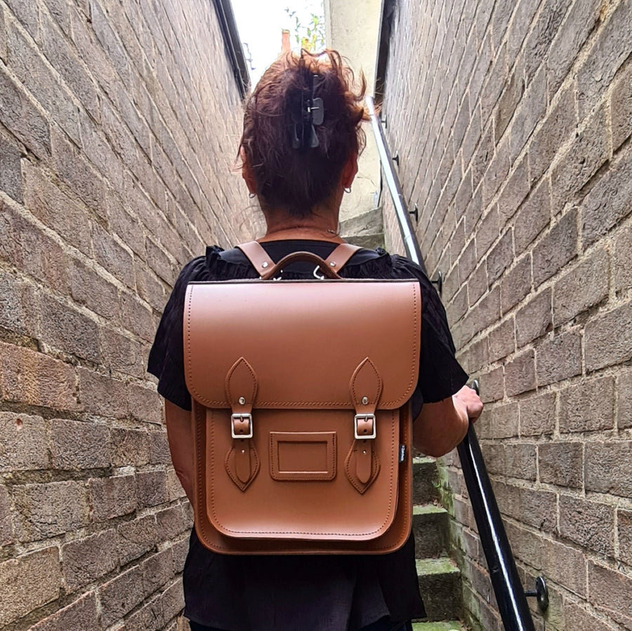 Handmade Leather City Backpack - Chestnut