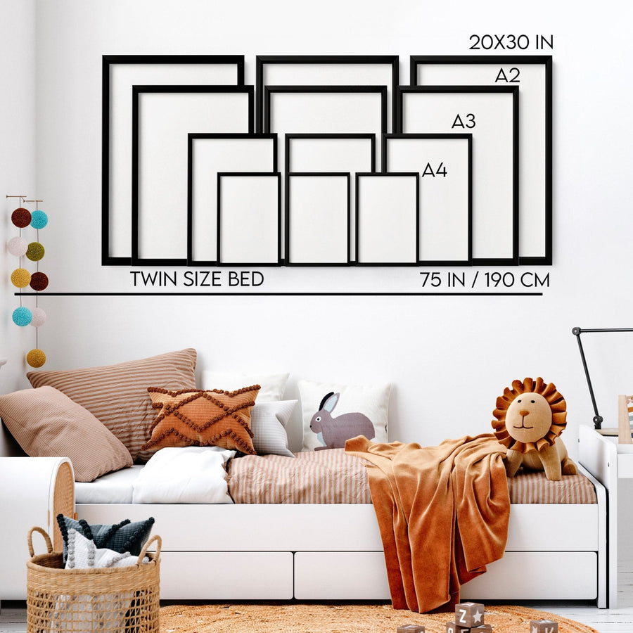 Childrens world map | set of 2 Wall art for Nursery