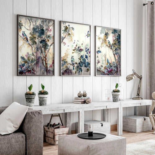 Framed Wall Art for Living Room – Set of 3 Prints