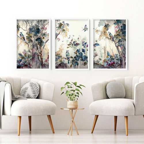 Framed Wall Art for Living Room – Set of 3 Prints