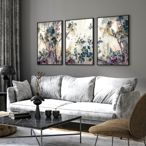 Framed Wall Art for Living Room – Set of 3 Prints