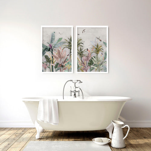 Pictures for bathroom | set of 2 Chinoiserie wall art prints